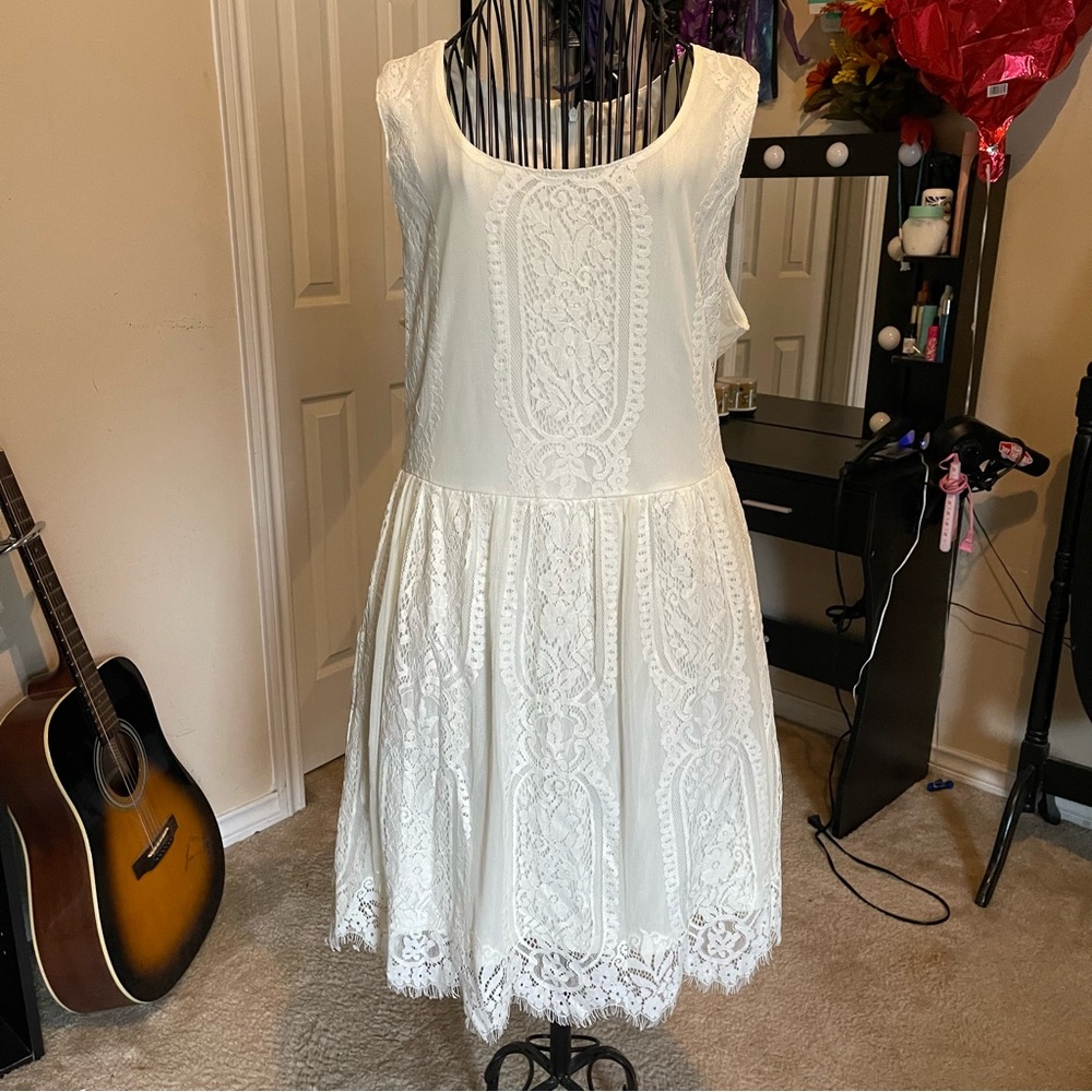 Altar'd State Cream Lace Detail Dress